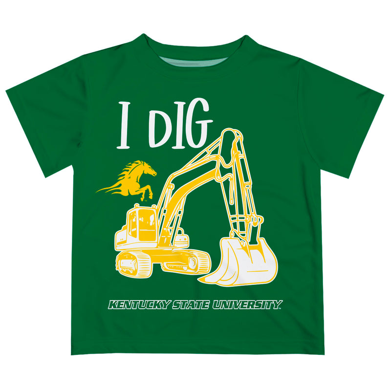 Kentucky State Thorobreds Vive La Fete Excavator Boys Game Day Green Short Sleeve Tee