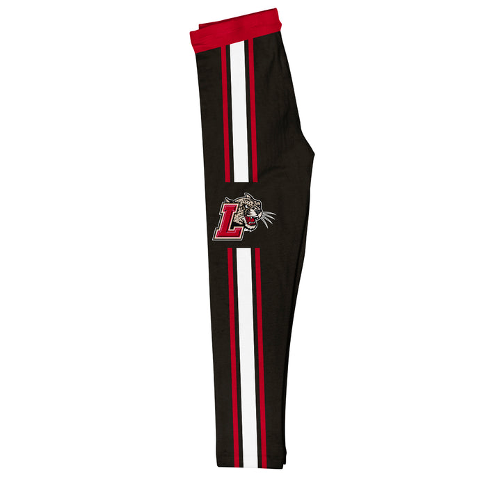 Lafayette Leopards Vive La Fete Girls Game Day Black with Maroon Stripes Leggings Tights - Vive La Fête - Online Apparel Store