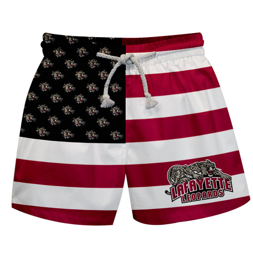 Lafayette Leopards Vive La Fete Game Day Red White Black Flag Swimtrunks V1