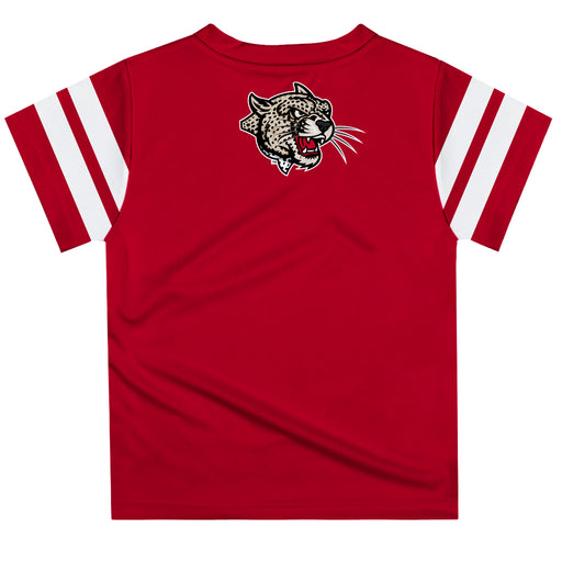 Lafayette Leopards Vive La Fete Boys Game Day Maroon Short Sleeve Tee with Stripes on Sleeves - Vive La Fête - Online Apparel Store