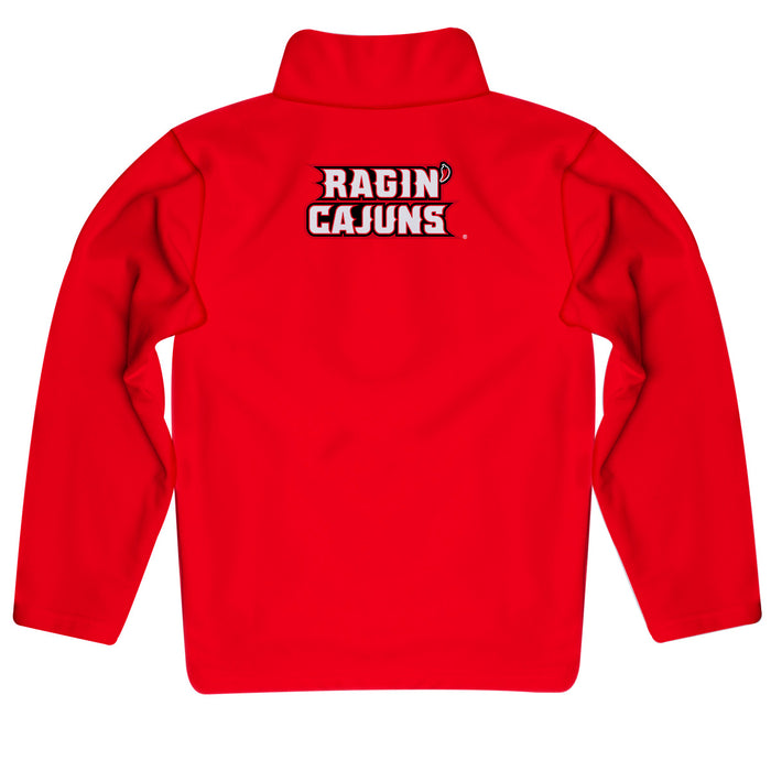 Louisiana at Lafayette Cajuns Vive La Fete Game Day Solid Red (Vermilion) Quarter Zip Pullover Sleeves - Vive La Fête - Online Apparel Store