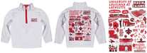 Louisiana at Lafayette Cajuns Hand Sketched Vive La Fete Impressions Artwork White Boys Quarter Zip Pullover V1 - Vive La Fête - Online Apparel Store