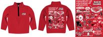 Louisiana at Lafayette Cajuns Hand Sketched Vive La Fete Impressions Artwork Red (Vermilion) Boys Quarter Zip Pullover V1 - Vive La Fête - Online Apparel Store