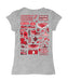 Louisiana at Lafayette Cajuns Hand Sketched Vive La Fete Impressions Artwork Grey Girls Cotton Short Sleeve Tee - Vive La Fête - Online Apparel Store