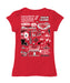 Louisiana at Lafayette Cajuns Hand Sketched Vive La Fete Impressions Artwork Red Girls Cotton Short Sleeve Tee - Vive La Fête - Online Apparel Store