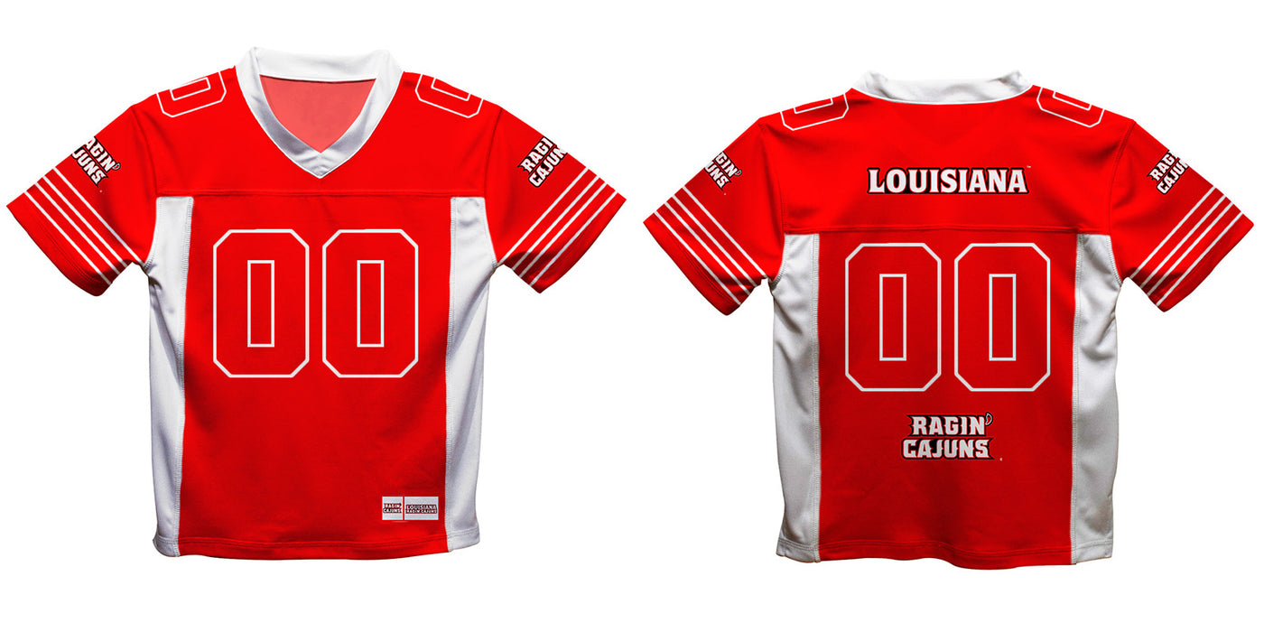 Louisiana at Lafayette Cajuns Vive La Fete Game Day Red (Vermilion) Boys Fashion Football T-Shirt - Vive La Fête - Online Apparel Store