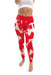 Louisiana at Lafayette Cajuns Vive La Fete Paint Brush Logo on Waist Women Red (Vermilion) Yoga Leggings