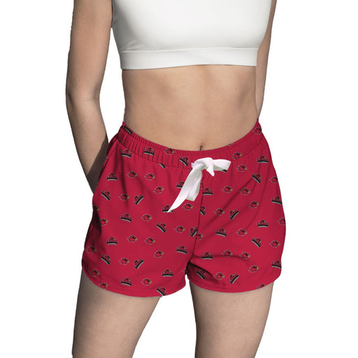 Lamar Cardinals Vive La Fete Game Day All Over Logo Women Red Lounge Shorts