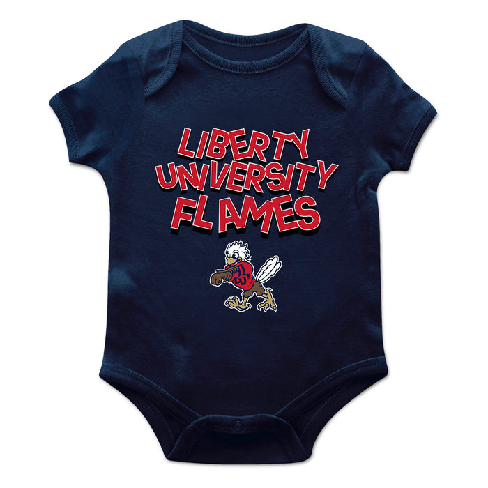 Liberty Flames Vive La Fete Infant Game Day Navy Short Sleeve Bodysuit