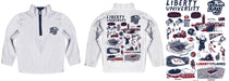 Liberty Flames Hand Sketched Vive La Fete Impressions Artwork  White Boys Quarter Zip Pullover V1 - Vive La Fête - Online Apparel Store