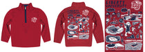 Liberty Flames Hand Sketched Vive La Fete Impressions Artwork Red Boys Quarter Zip Pullover V1 - Vive La Fête - Online Apparel Store
