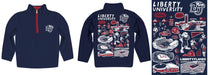 Liberty Flames Hand Sketched Vive La Fete Impressions Artwork  Blue Boys Quarter Zip Pullover V1 - Vive La Fête - Online Apparel Store