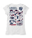 Liberty Flames Hand Sketched Vive La Fete Impressions Artwork White Girls Cotton Short Sleeve Tee - Vive La Fête - Online Apparel Store