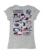 Liberty Flames Hand Sketched Vive La Fete Impressions Artwork Grey Girls Cotton Short Sleeve Tee - Vive La Fête - Online Apparel Store