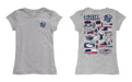 Liberty Flames Hand Sketched Vive La Fete Impressions Artwork Grey Girls Cotton Short Sleeve Tee - Vive La Fête - Online Apparel Store