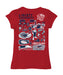 Liberty Flames Hand Sketched Vive La Fete Impressions Artwork Red Girls Cotton Short Sleeve Tee - Vive La Fête - Online Apparel Store