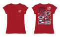 Liberty Flames Hand Sketched Vive La Fete Impressions Artwork Red Girls Cotton Short Sleeve Tee - Vive La Fête - Online Apparel Store