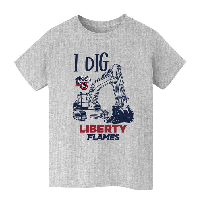 Liberty Flames Vive La Fete Excavator Heather Grey Cotton Short Sleeve Tee
