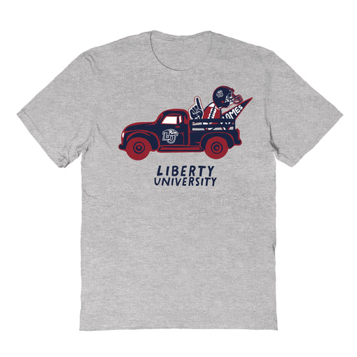 Liberty Flames Hand Sketched Vive La Fete Impressions Truck Kids Grey Cotton T-shirt