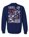 Liberty Flames Hand Sketched Artwork Navy Crewneck Sweatshirt for Women - Vive La Fête - Online Apparel Store