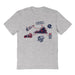 Liberty Flames Hand Sketched Vive La Fete Impressions Icones Grey T-shirt for Women