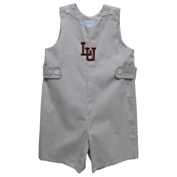 Lehigh University Mountain Hawks Embroidered Gray Gingham Boys Jon Jon