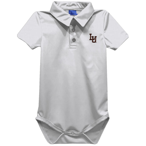 Lehigh University Mountain Hawks Embroidered White Solid Knit Boys Polo Bodysuit