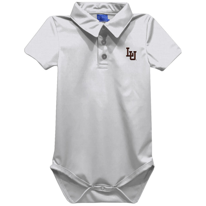 Lehigh University Mountain Hawks Embroidered White Solid Knit Boys Polo Bodysuit