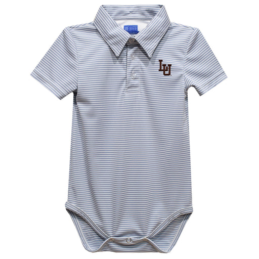 Lehigh University Mountain Hawks Embroidered Gray Stripe Knit Boys Polo Bodysuit