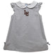 Lehigh University Mountain Hawks Embroidered Gray Gingham A Line Dress