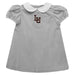 Lehigh University Mountain Hawks Embroidered Gray Gingham Short Sleeve A Line Dress
