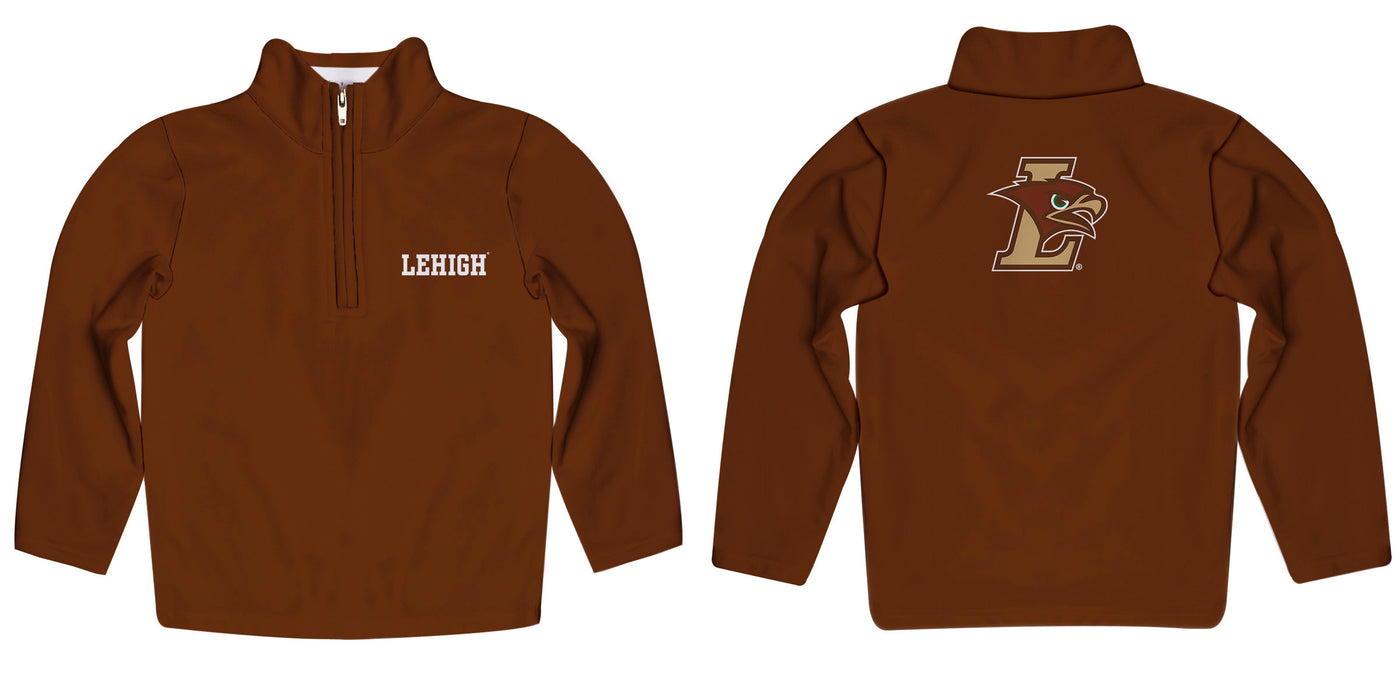 Lehigh University Mountain Hawks Vive La Fete Game Day Solid Brown Quarter Zip Pullover Sleeves - Vive La Fête - Online Apparel Store