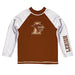 Lehigh University Mountain Hawks Vive La Fete Logo Brown Long Sleeve Raglan Rashguard