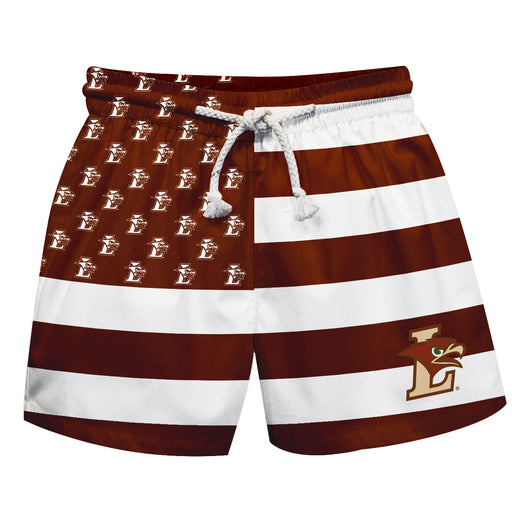 Lehigh University Mountain Hawks Vive La Fete Game Day Brown Flag Swimtrunks V1