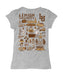 Lehigh University Mountain Hawks Hand Sketched Vive La Fete Impressions Artwork Grey Girls Cotton Short Sleeve Tee - Vive La Fête - Online Apparel Store