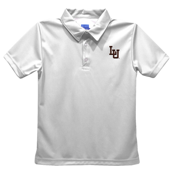 Lehigh University Mountain Hawks Embroidered White Short Sleeve Polo Box Shirt