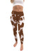Lehigh University Mountain Hawks Vive La Fete Paint Brush Logo on Waist Women Brown Yoga Leggings