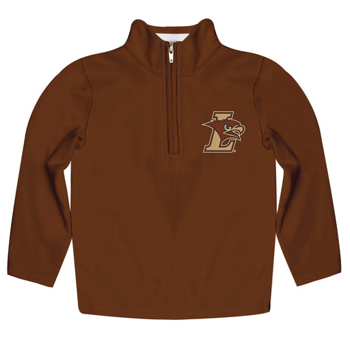 Lehigh Mountain Hawks Vive La Fete Logo and Mascot Name Womens Brown Quarter Zip Pullover
