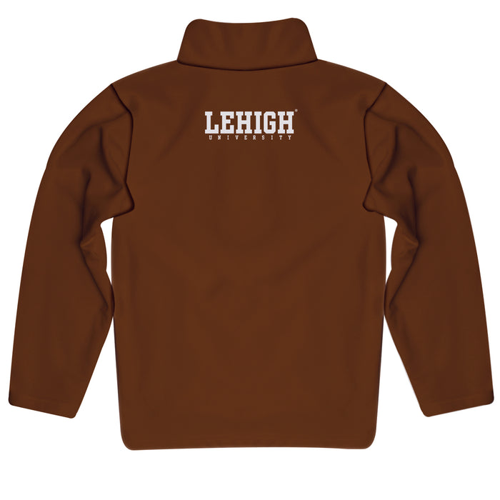 Lehigh Mountain Hawks Vive La Fete Logo and Mascot Name Womens Brown Quarter Zip Pullover - Vive La Fête - Online Apparel Store