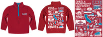Loyola Marymount Lions Hand Sketched Vive La Fete Impressions Artwork Red Boys Quarter Zip Pullover V1 - Vive La Fête - Online Apparel Store
