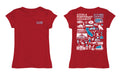 Loyola Marymount Lions Hand Sketched Vive La Fete Impressions Artwork Red Girls Cotton Short Sleeve Tee - Vive La Fête - Online Apparel Store