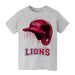 Loyola Marymount Lions Original Dripping Baseball Helmet Grey Cotton T-Shirt  by Vive La Fete