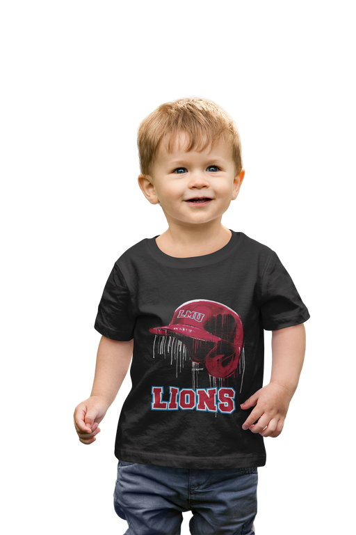 Loyola Marymount Lions Original Dripping Baseball Helmet Black T-Shirt Cotton by Vive La Fete - Vive La Fête - Online Apparel Store