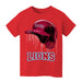 Loyola Marymount Lions Original Dripping Baseball Helmet Red T-Shirt Cotton by Vive La Fete