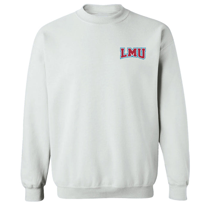 Loyola Marymount Lions Hand Sketched Vive La Fete Impressions Artwork White Crew Neck Sweatshirt for Women