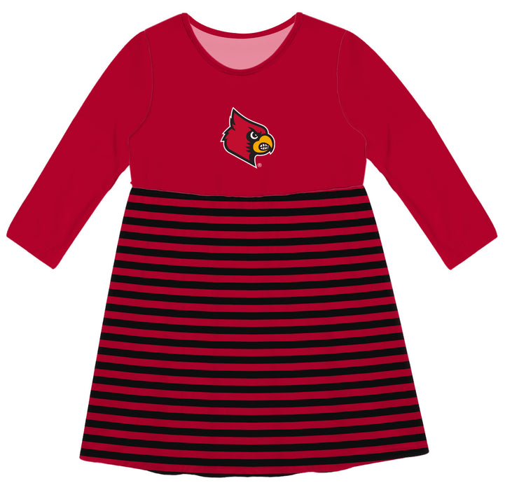 University of Louisville Cardinals Vive La Fete Girls Game Day Long Sleeve Red Stripe on Skirt - Vive La Fête - Online Apparel Store