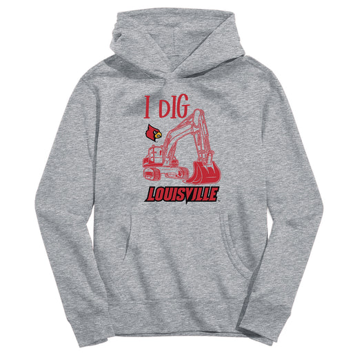 University of Louisville Cardinals Excavator Heather Grey Cotton Youth Hoodie