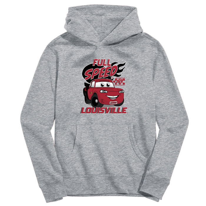 University of Louisville Cardinals Full Speed Heather Grey Cotton Youth Hoodie