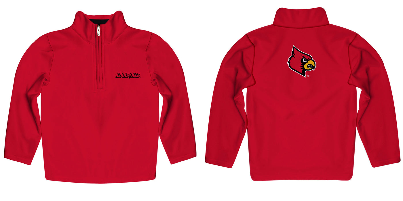 University of Louisville Cardinals Vive La Fete Game Day Solid Red Quarter Zip Pullover Sleeves - Vive La Fête - Online Apparel Store