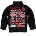 University of Louisville Cardinals Hand Sketched Vive La Fete Impressions Artwork Black Boys Quarter Zip Pullover V1 - Vive La Fête - Online Apparel Store